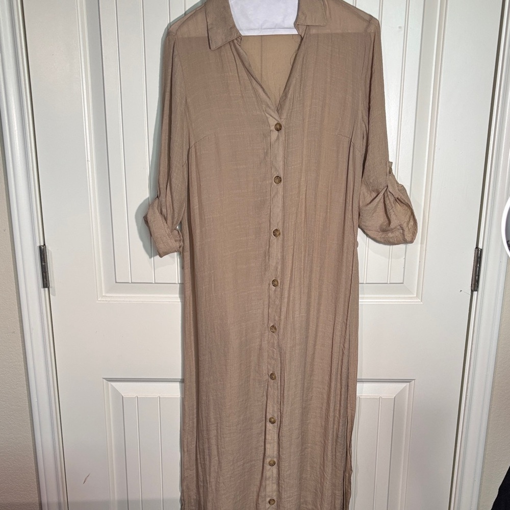 Mlle Gabrielle Tan Long Sleeve Dress